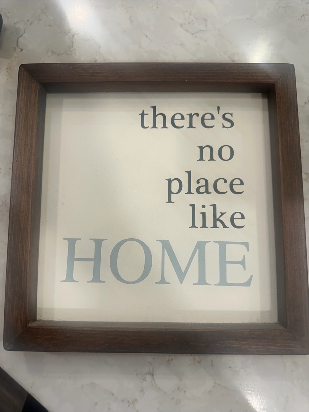 Framed "There's No Place Like Home" Wall Art - White & Light Blue
